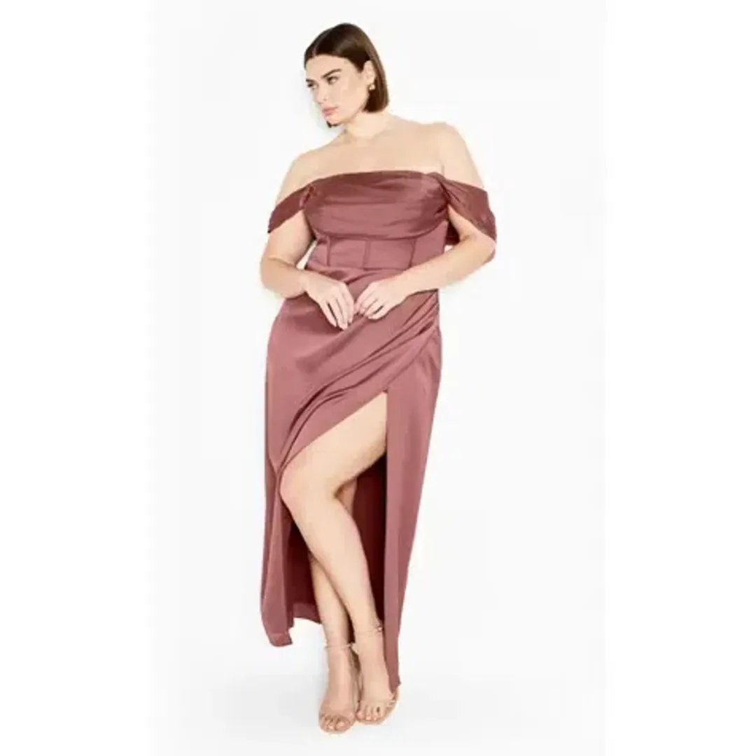 City Chic forbidden love maxi dress size 16 - Rose for rent on The Volte - main image