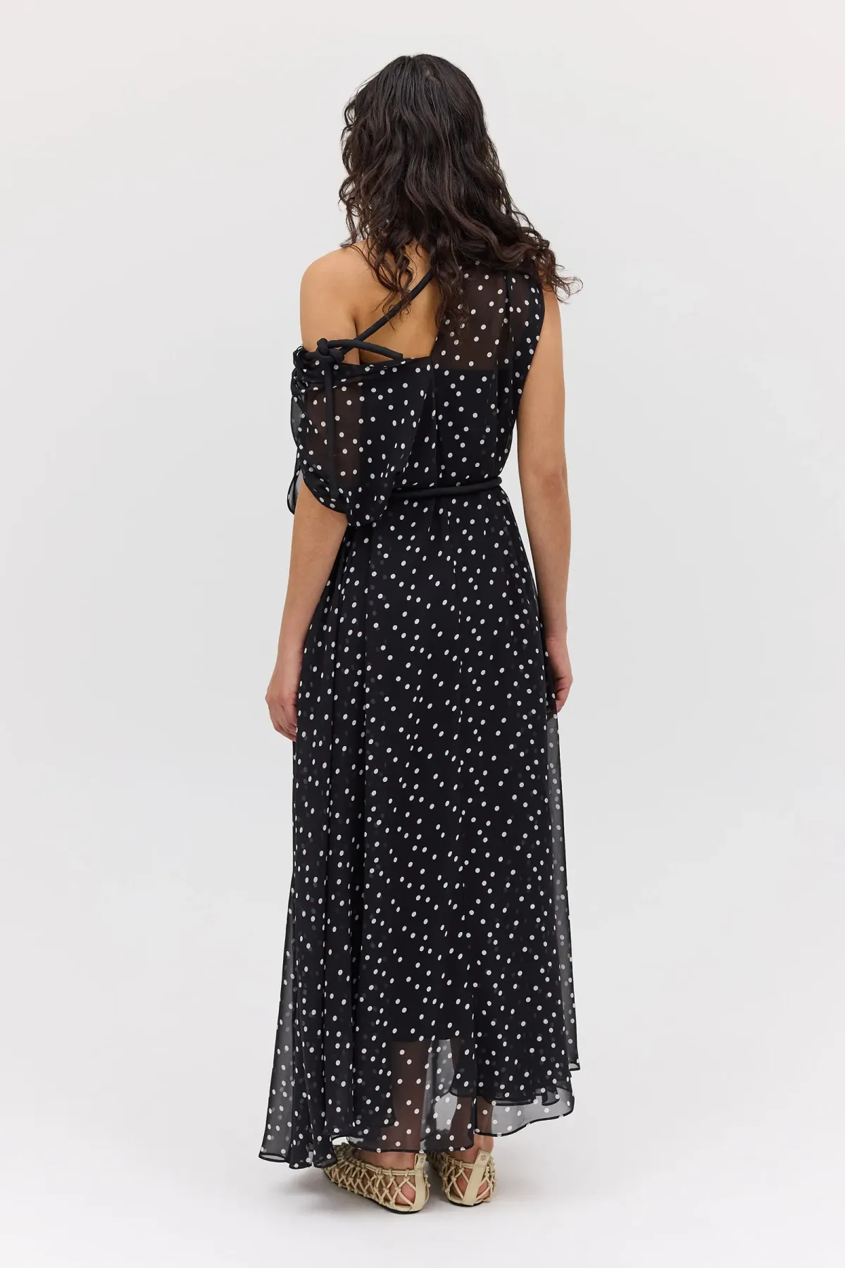 Bianca Spender Polka Dot Silk Emerge Dress Black Size 6 - Image 7