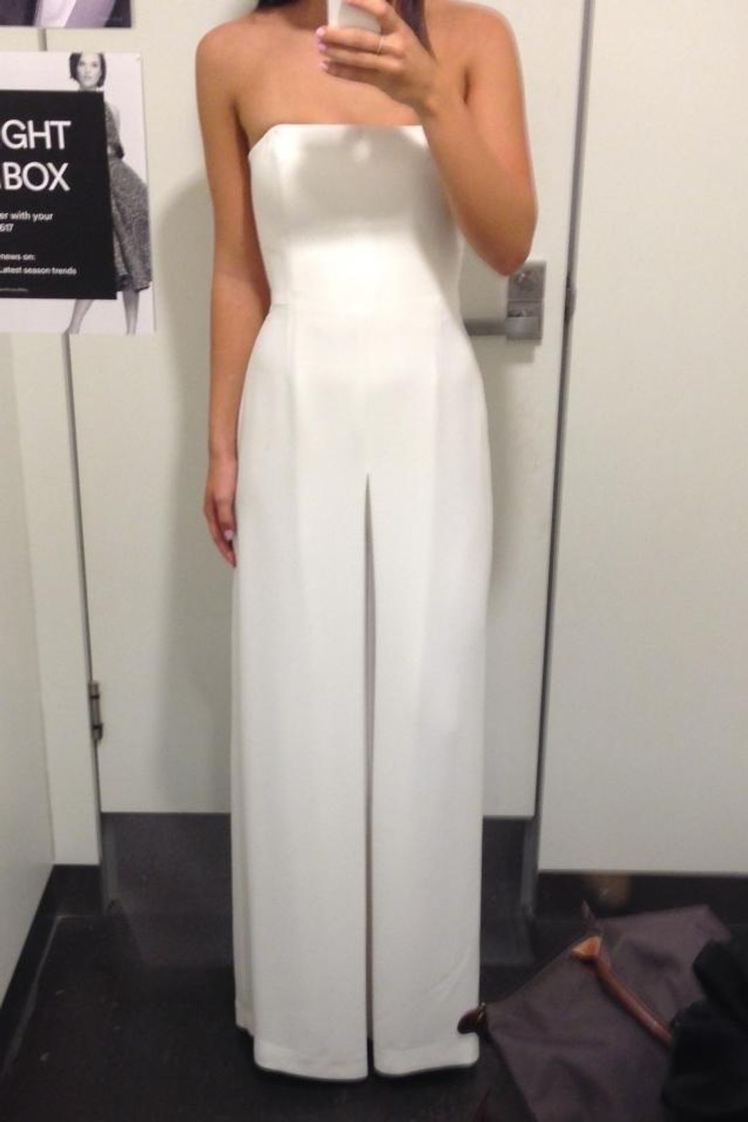 Bianca Spender Strapless White Jumpsuit size 8 for rent on The Volte - main image