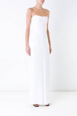 Bianca Spender Strapless White Jumpsuit size 8 for rent on The Volte - image 4