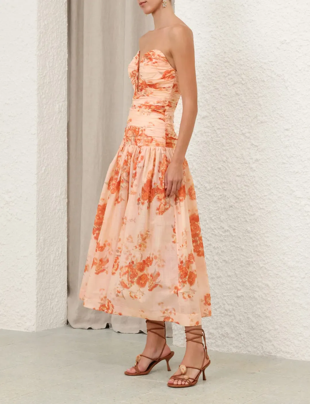 Zimmermann Cascadian Strapless Midi Dress for rent on The Volte - main image