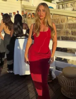 BENNI Jade Maxi Dress in Scarlet Red 6 for rent on The Volte - image 1