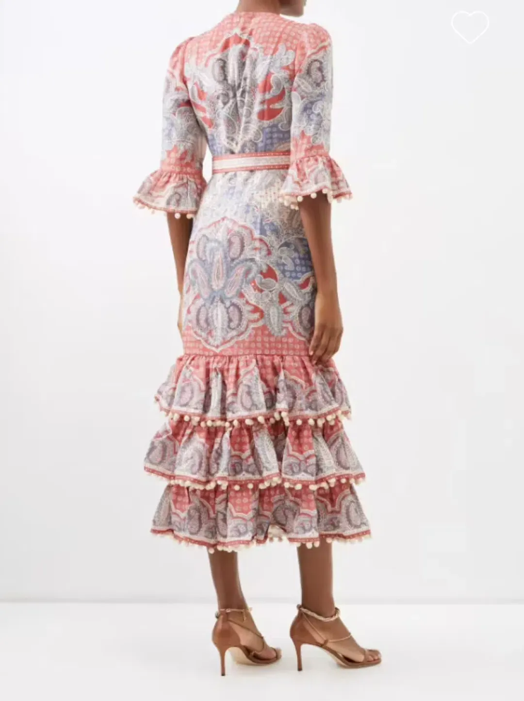 Zimmermann Vitali Tiered Hem Midi Dress Ruby Paisley Size 1 / Au 10 for rent on The Volte - main image