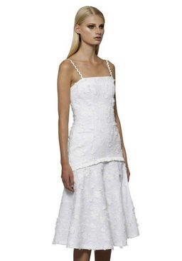 By Johnny Drop Flare Midi Secret Garden Dress in White size 8 for rent on The Volte - image 1