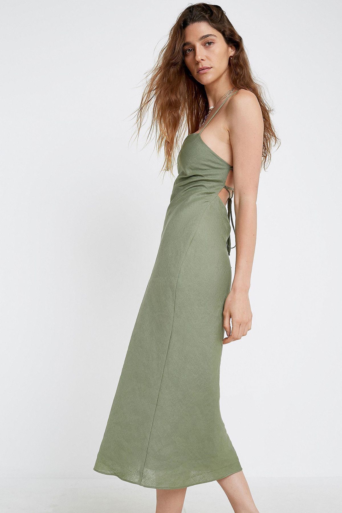 Bec and Bridge The Dreamer Midi Dress in Khaki size 8 - Image 2