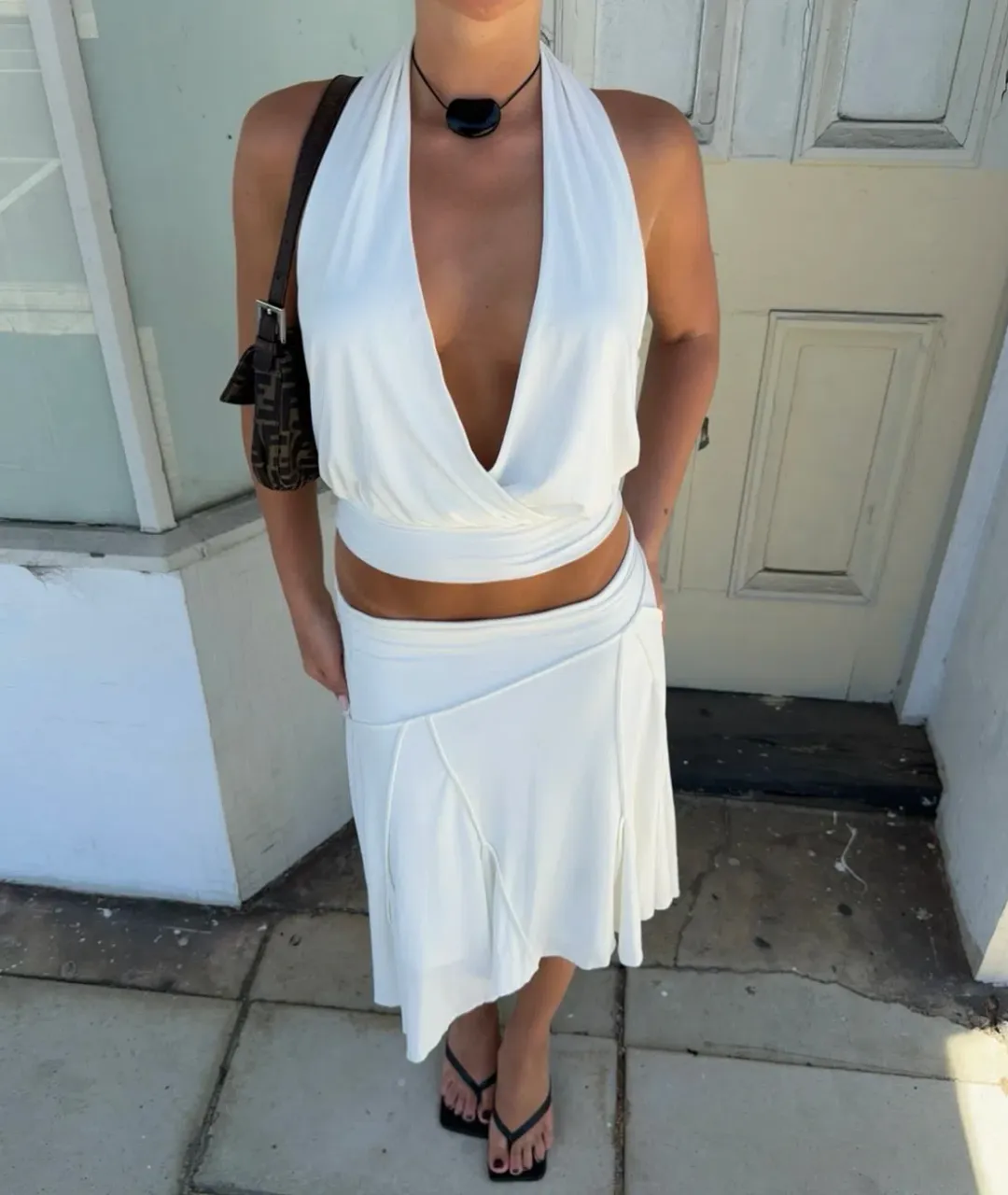 WITH JEAN SHARNI TOP & SKIRT WHITE 6 for rent on The Volte - main image