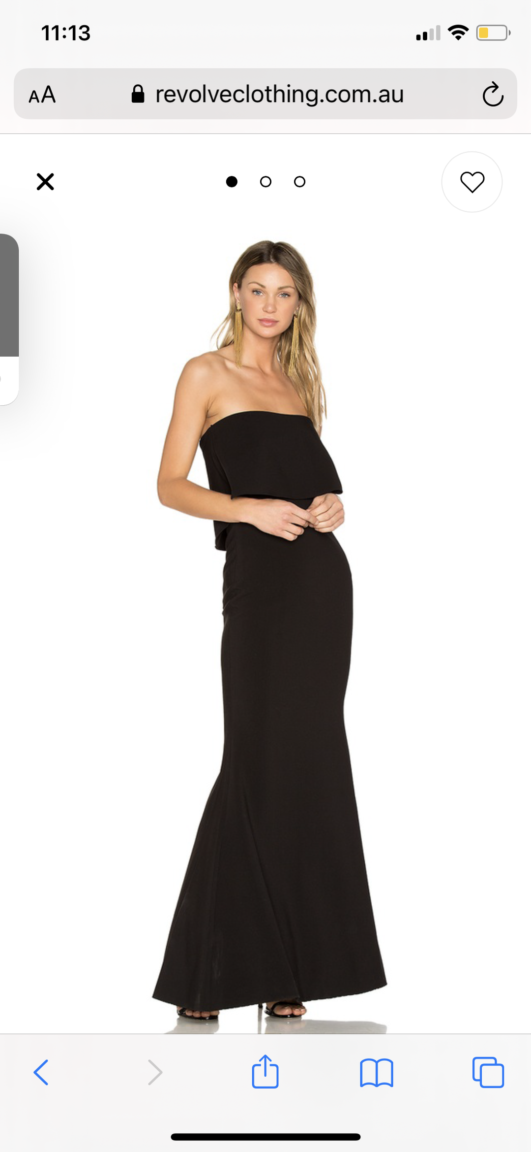 LIKELY driggs gown in black for rent on The Volte - main image