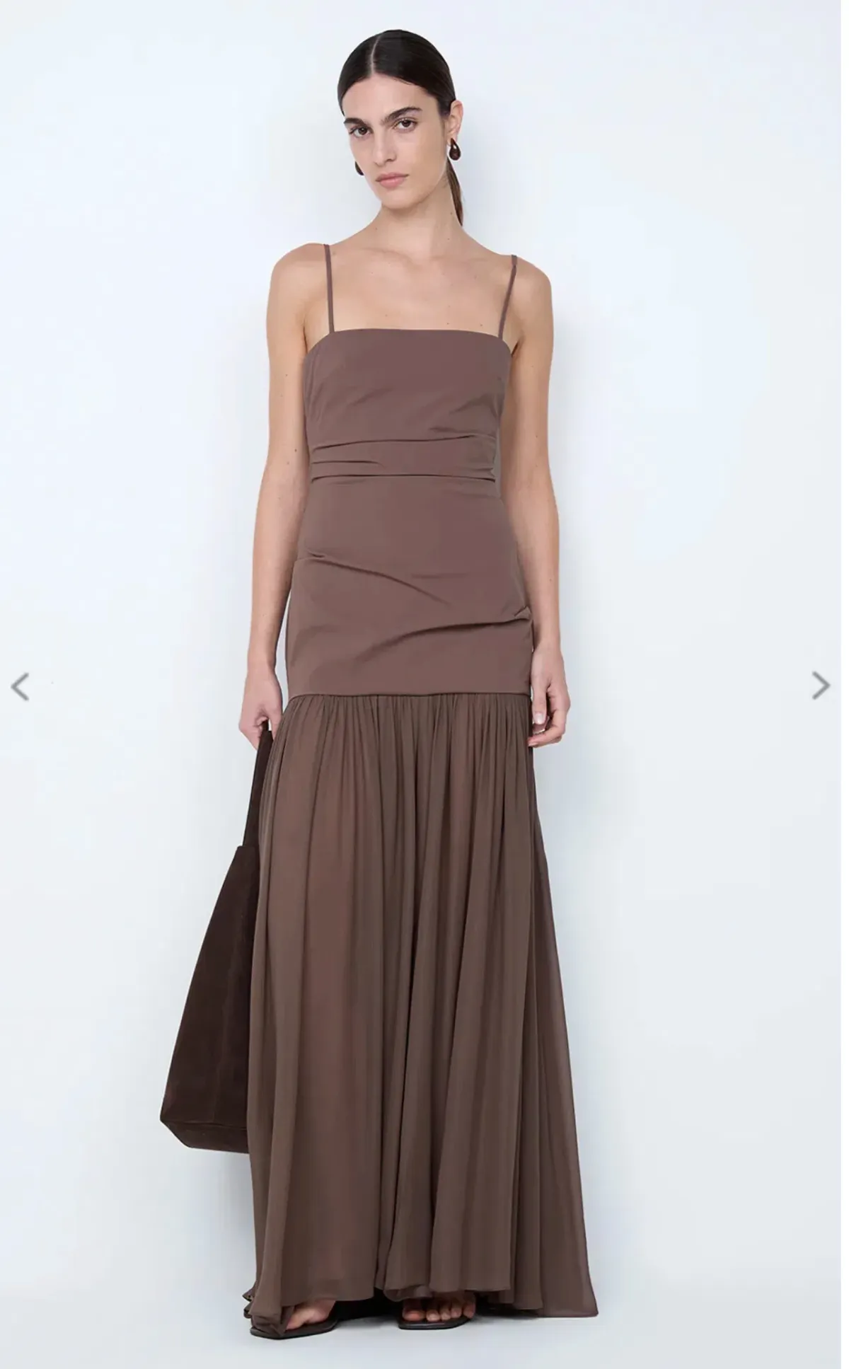 Bec & Bridge REID DROP WAIST MAXI DRESS in Milk Choc Size 8 - Image 1
