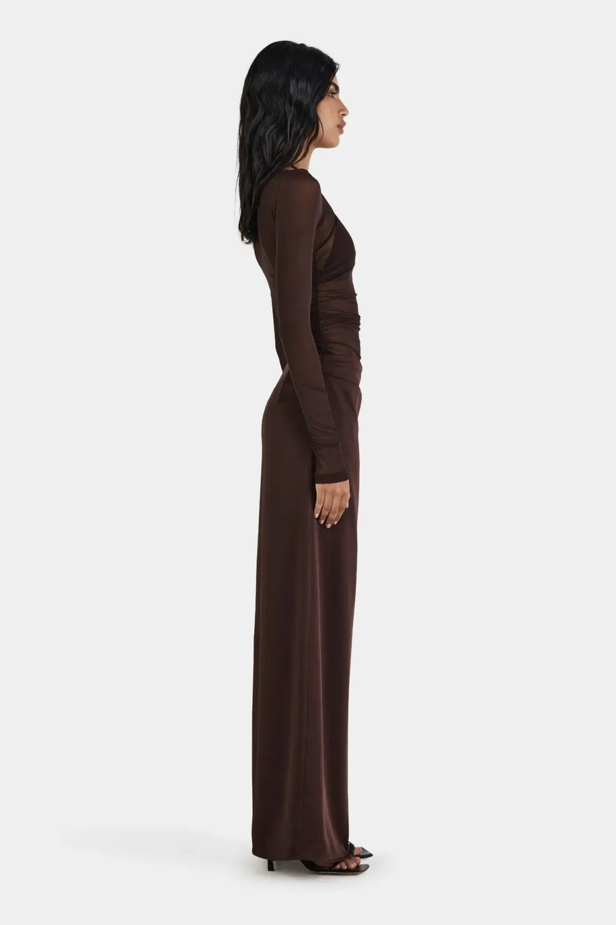Hansen And Gretel Amy Maxi Dress Chocolate Brown Size 10 - Image 5