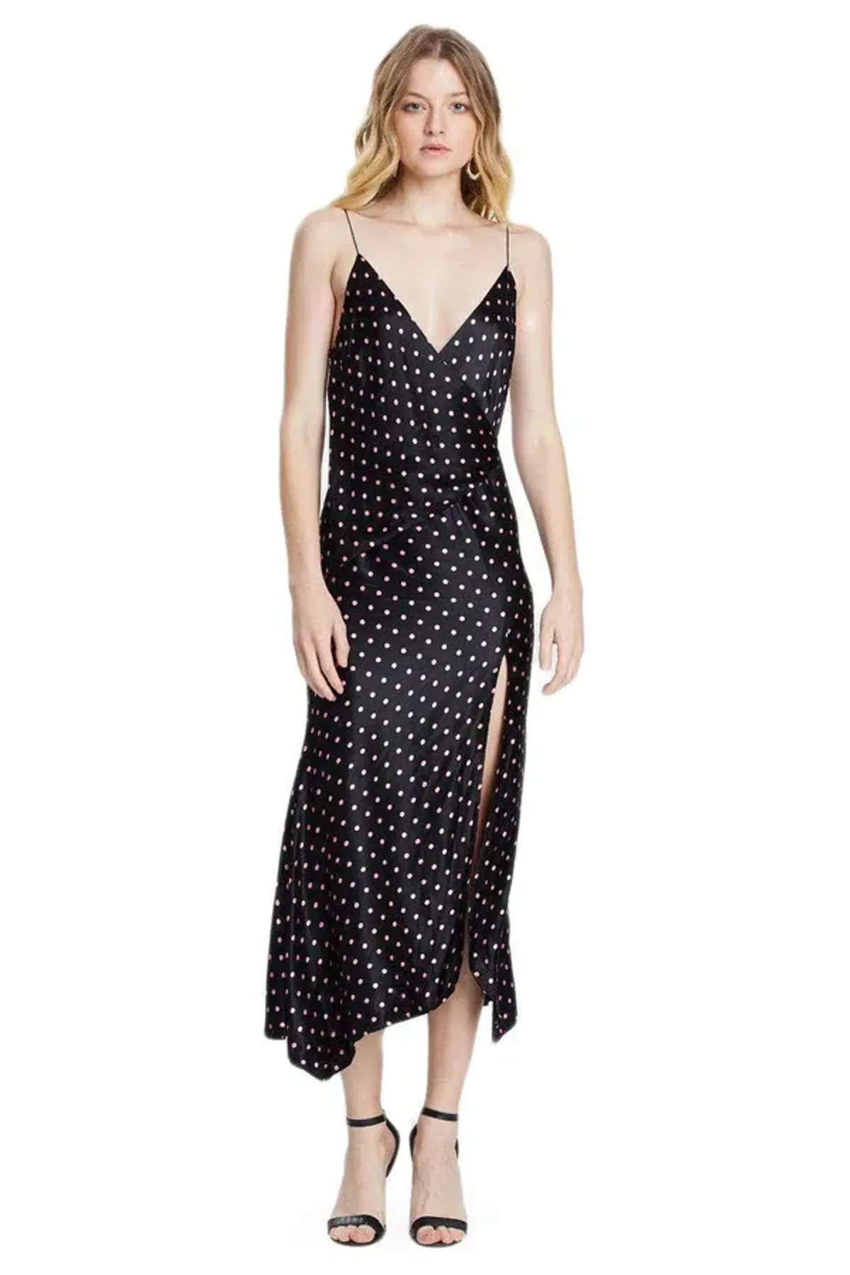 Bec & Bridge Kylie Midi Dress Pink Polka Dot Print Size 10 - Image 1
