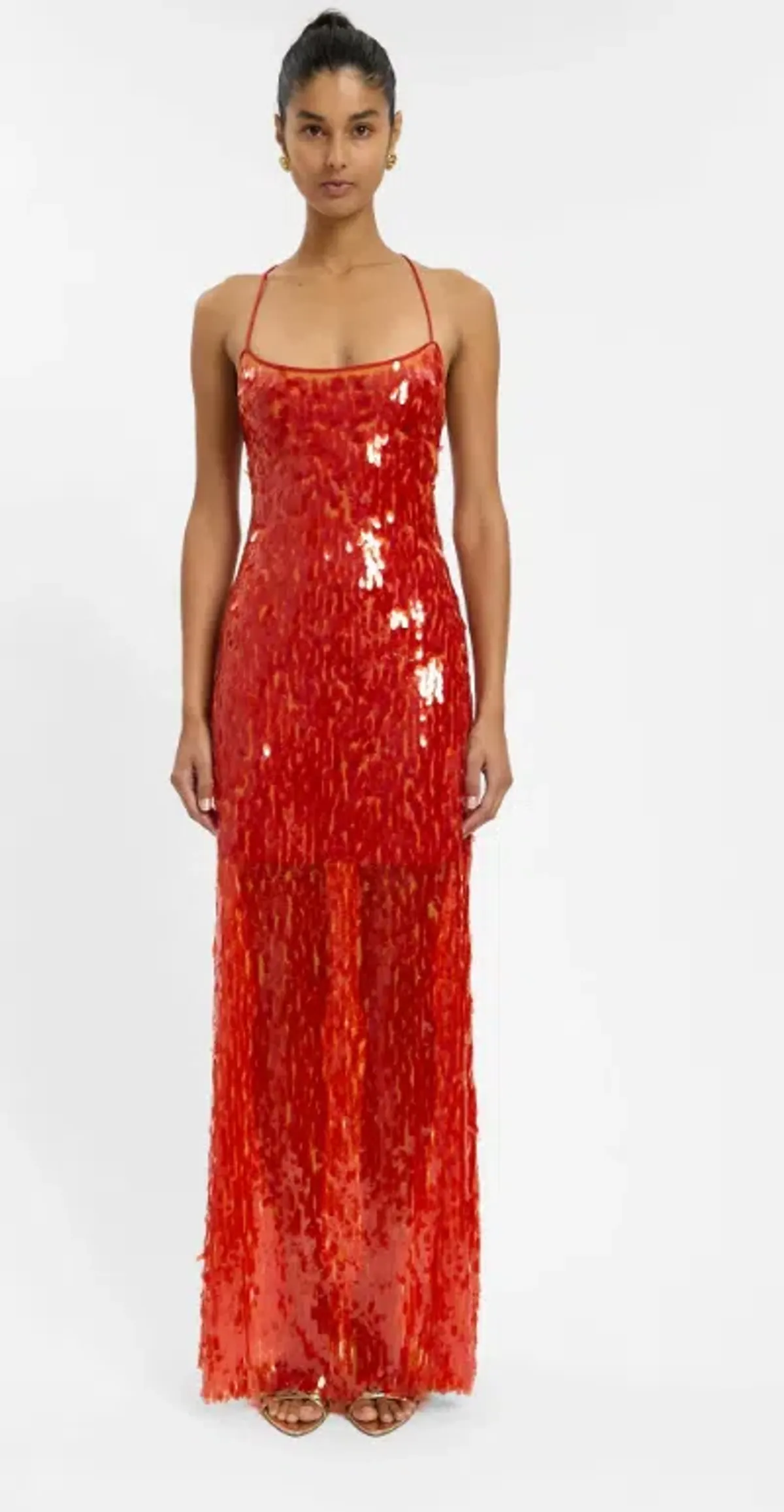 Backless Gown Burnt Orange Sequin by WITH HARPER LU - Image 1