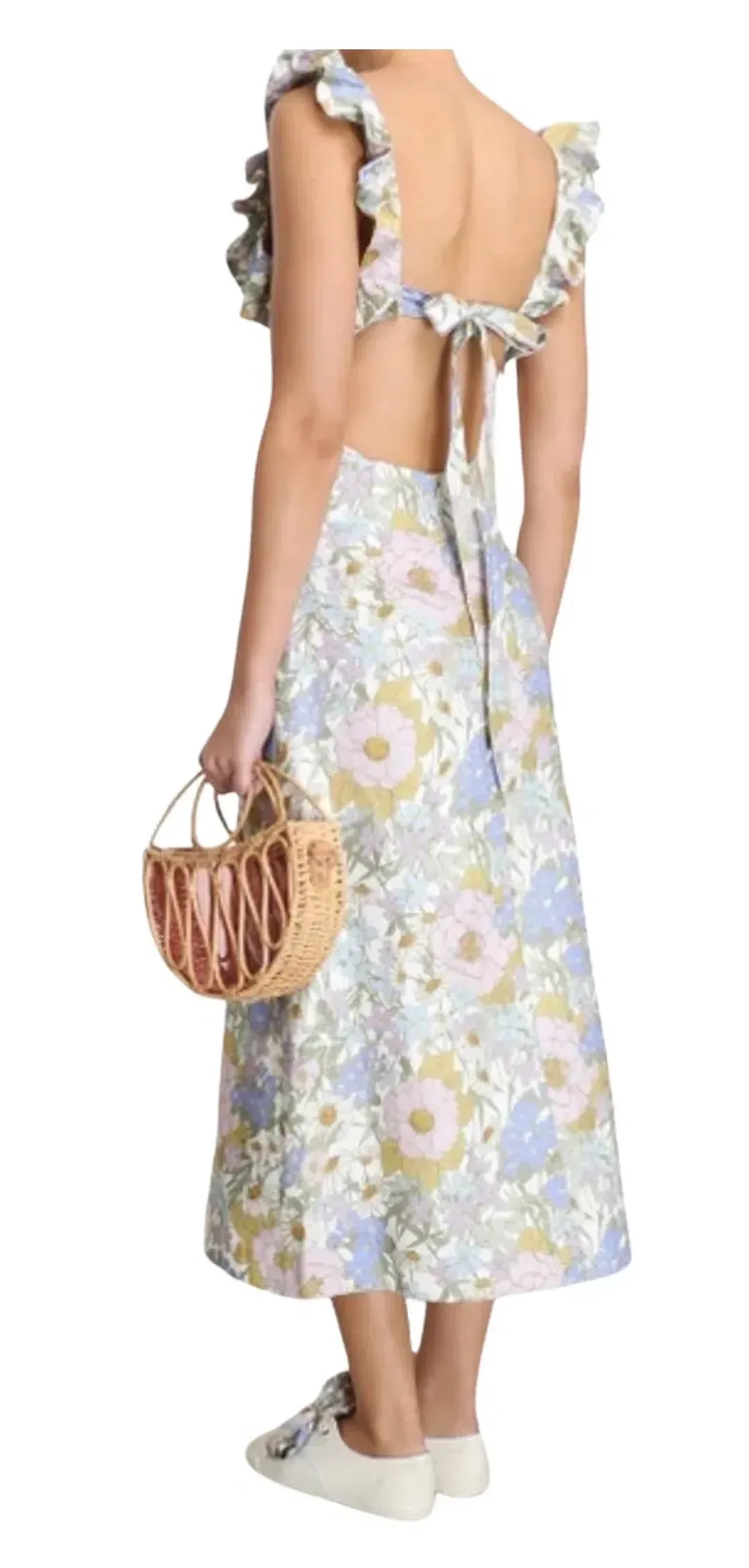 Zimmermann super eight midi frill dress for rent on The Volte - main image