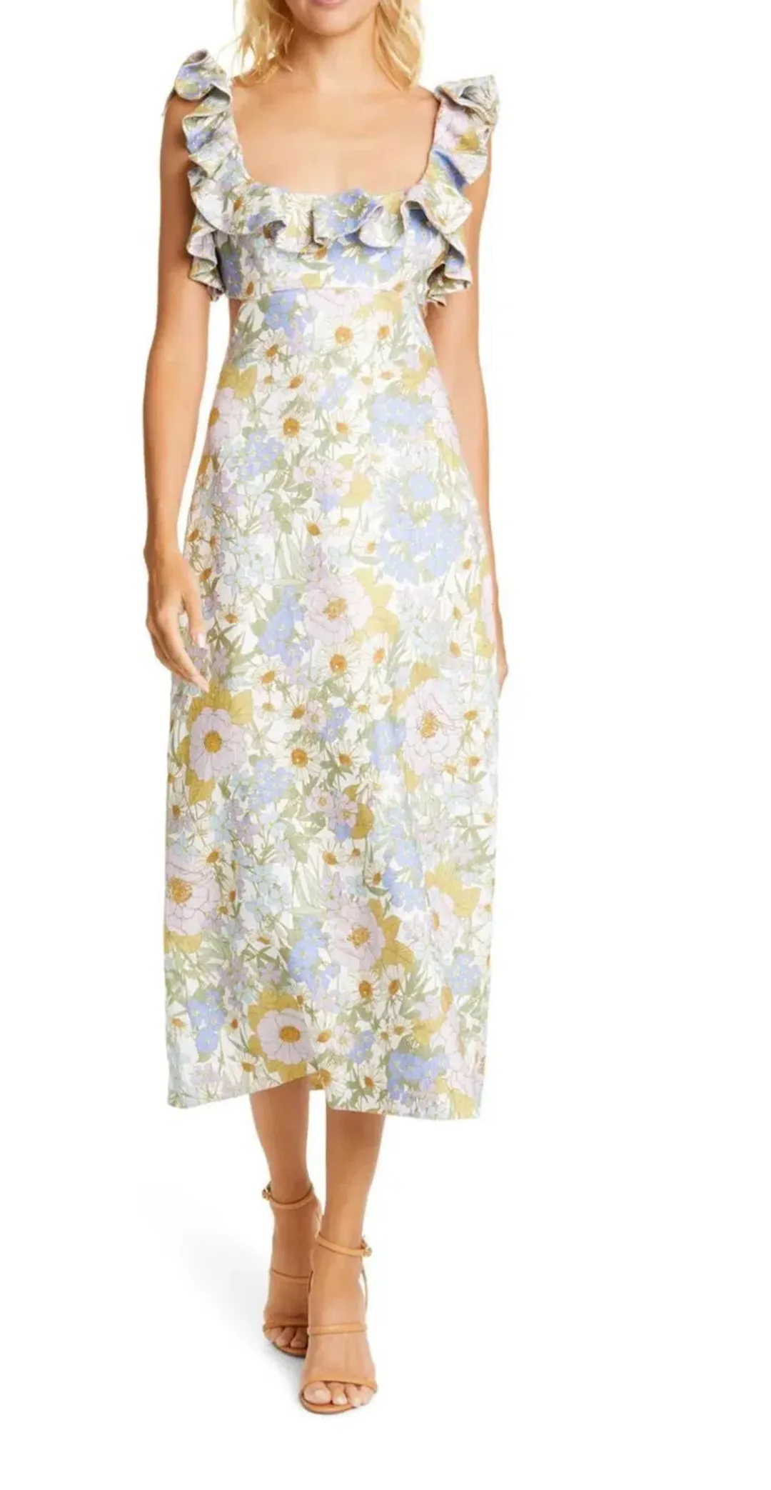 Zimmermann super eight midi frill dress for rent on The Volte - main image