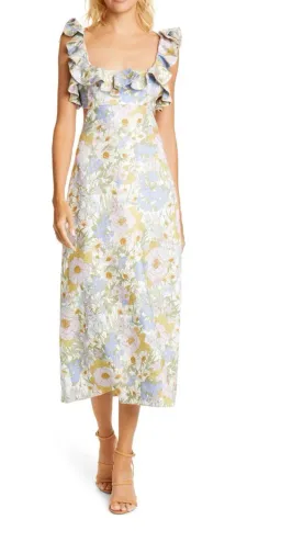 Zimmermann super eight midi frill dress for rent on The Volte - image 1