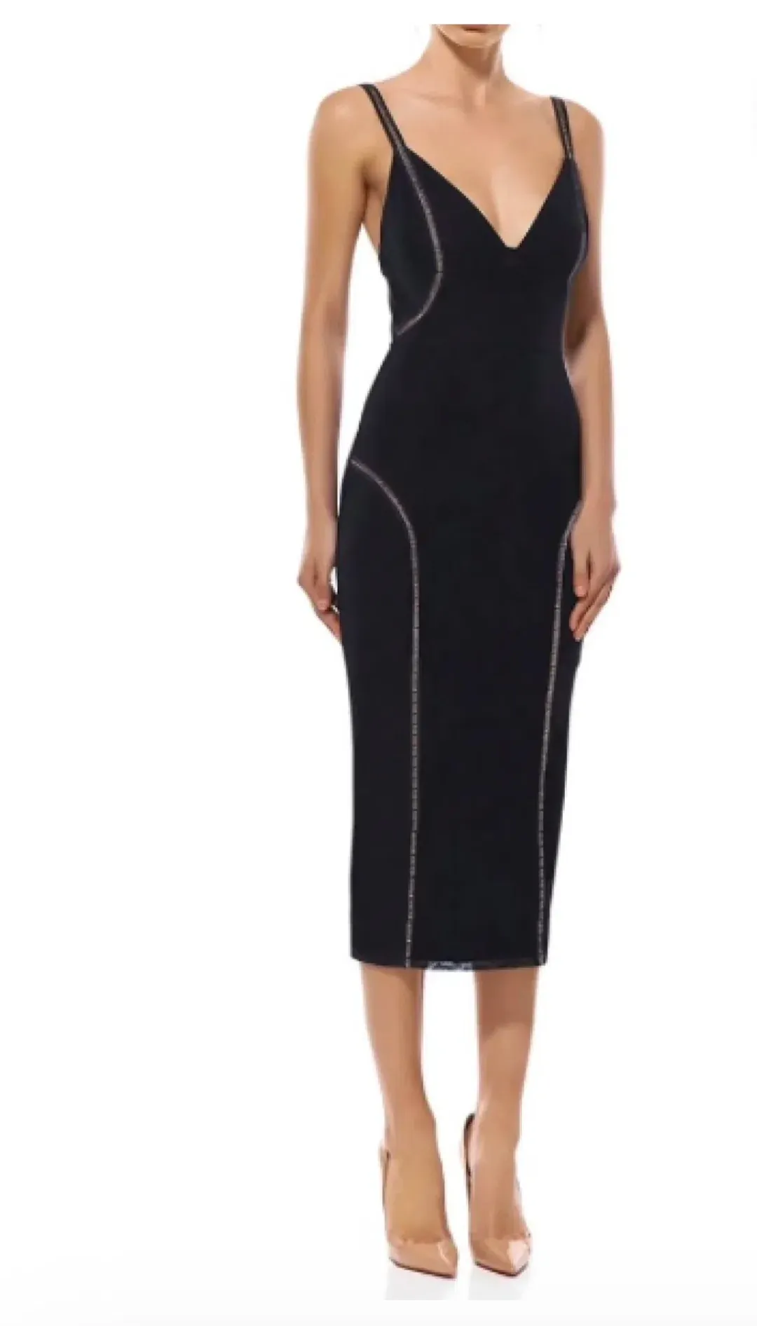 MISHA COLLECTION KATIE MIDI PENCIL DRESS - BLACK for rent on The Volte - main image