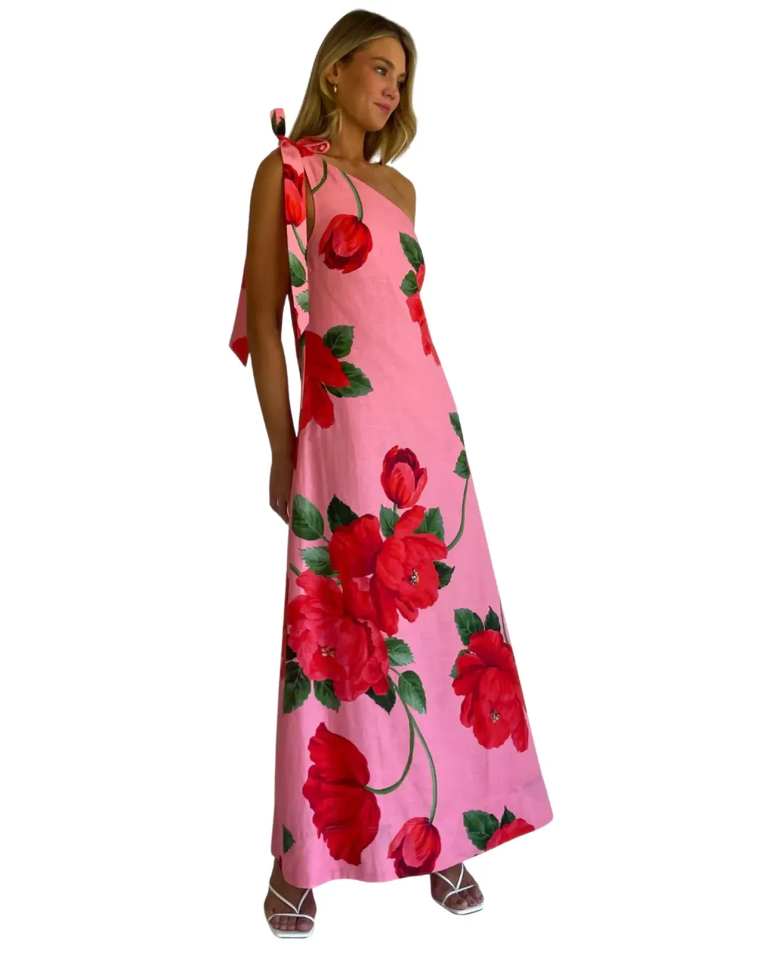 By Nicola Sorrento Maxi Dress in Raspberry Bloom Size 14 for rent on The Volte - main image