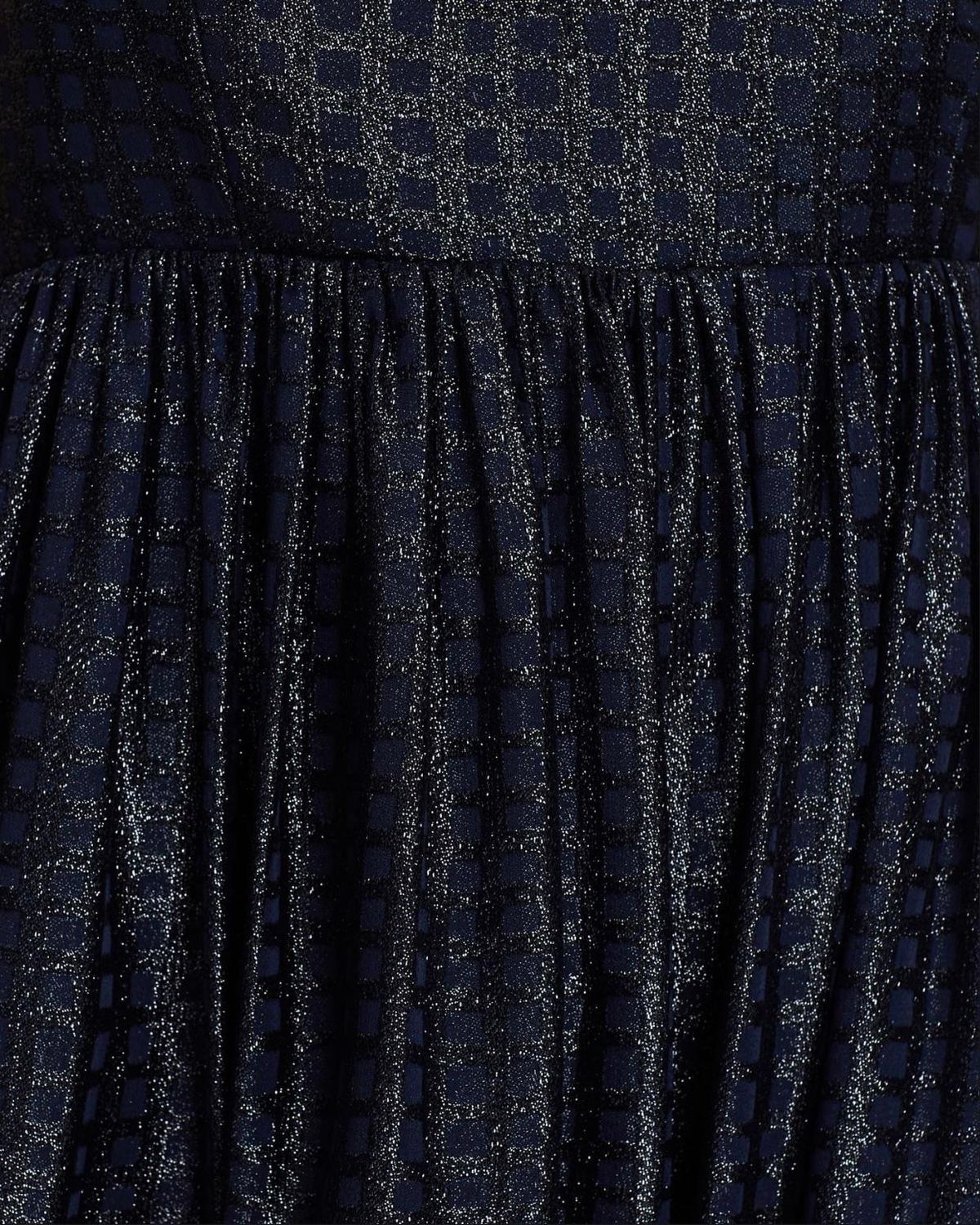Asilio Metallic Check Dress Navy Size 10 - Image 6