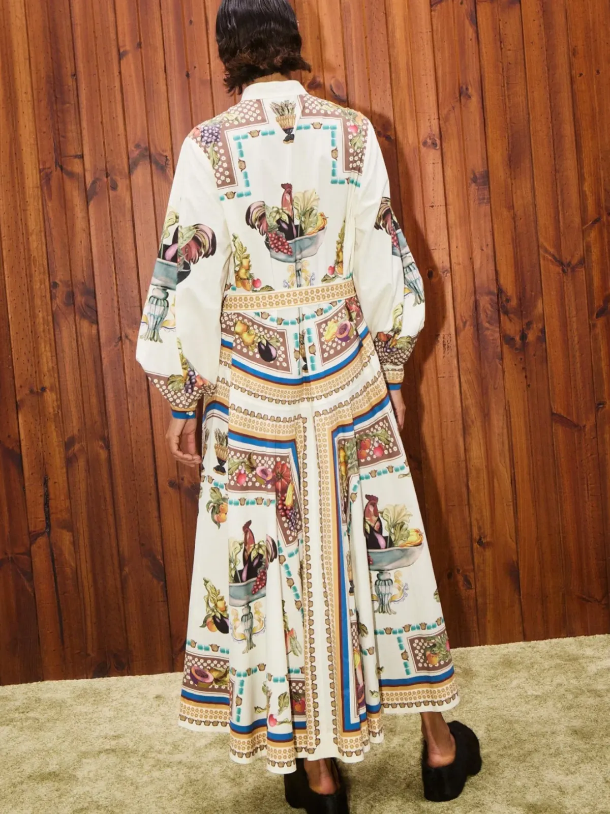 Alemais Mercado Shirtdress Size 16 Printed Cotton Long Sleeve Belted Midi - Image 5