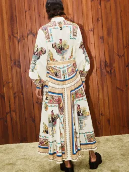 Alemais Mercado Shirtdress Size 16 Printed Cotton Long Sleeve Belted Midi for rent on The Volte - image 5
