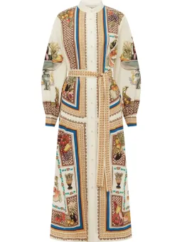 Alemais Mercado Shirtdress Size 16 Printed Cotton Long Sleeve Belted Midi for rent on The Volte - image 2