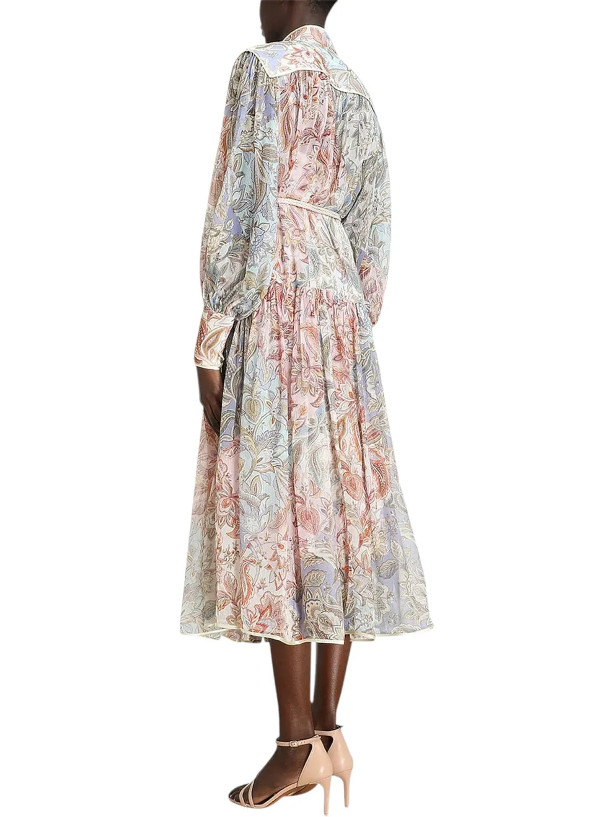 Zimmermann Lucky Bound Midi Dress Size 3 / AU 14 Silk Paisley Floral Print Long Sleeve - Image 3