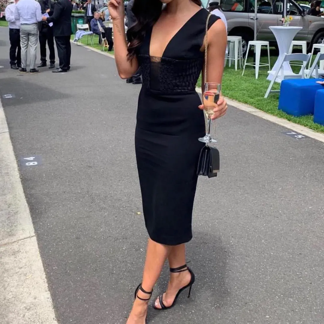 Alex Perry Kylie Dress Black Size 10 for rent on The Volte - main image