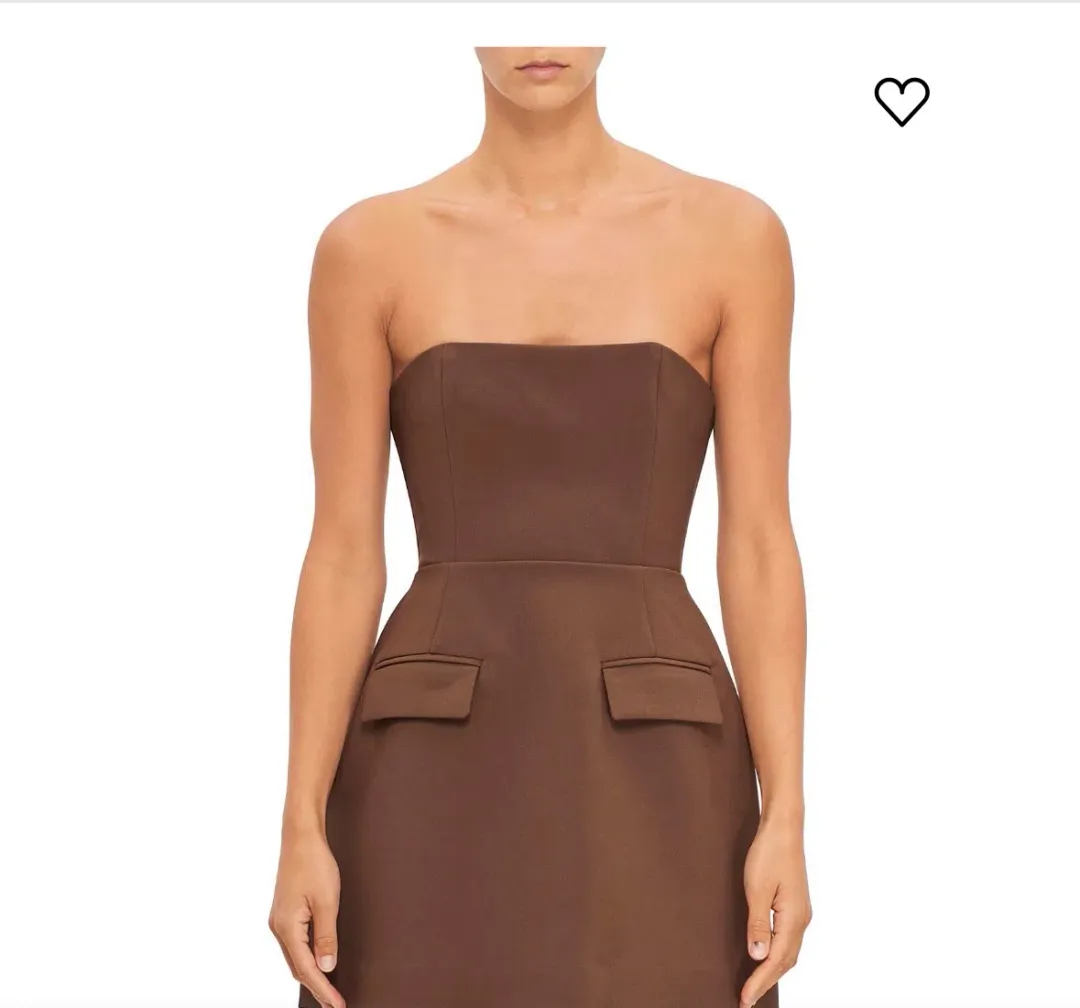 Odd muse brown strapless mini dress in a Extra Large for rent on The Volte - main image