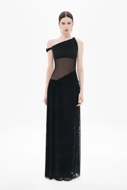 Misha Sisal maxi mesh dress , Black Size 8 for rent on The Volte - image 1