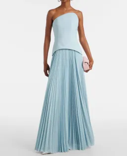 Solace London Britt pleated gown for rent on The Volte - image 1