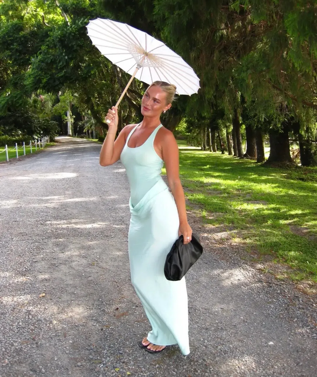 Benni Jade Maxi Dress in Bleached Aqua for rent on The Volte - main image