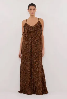 Terra Capri Rust Sleeveless Maxi Dress for rent on The Volte - image 2
