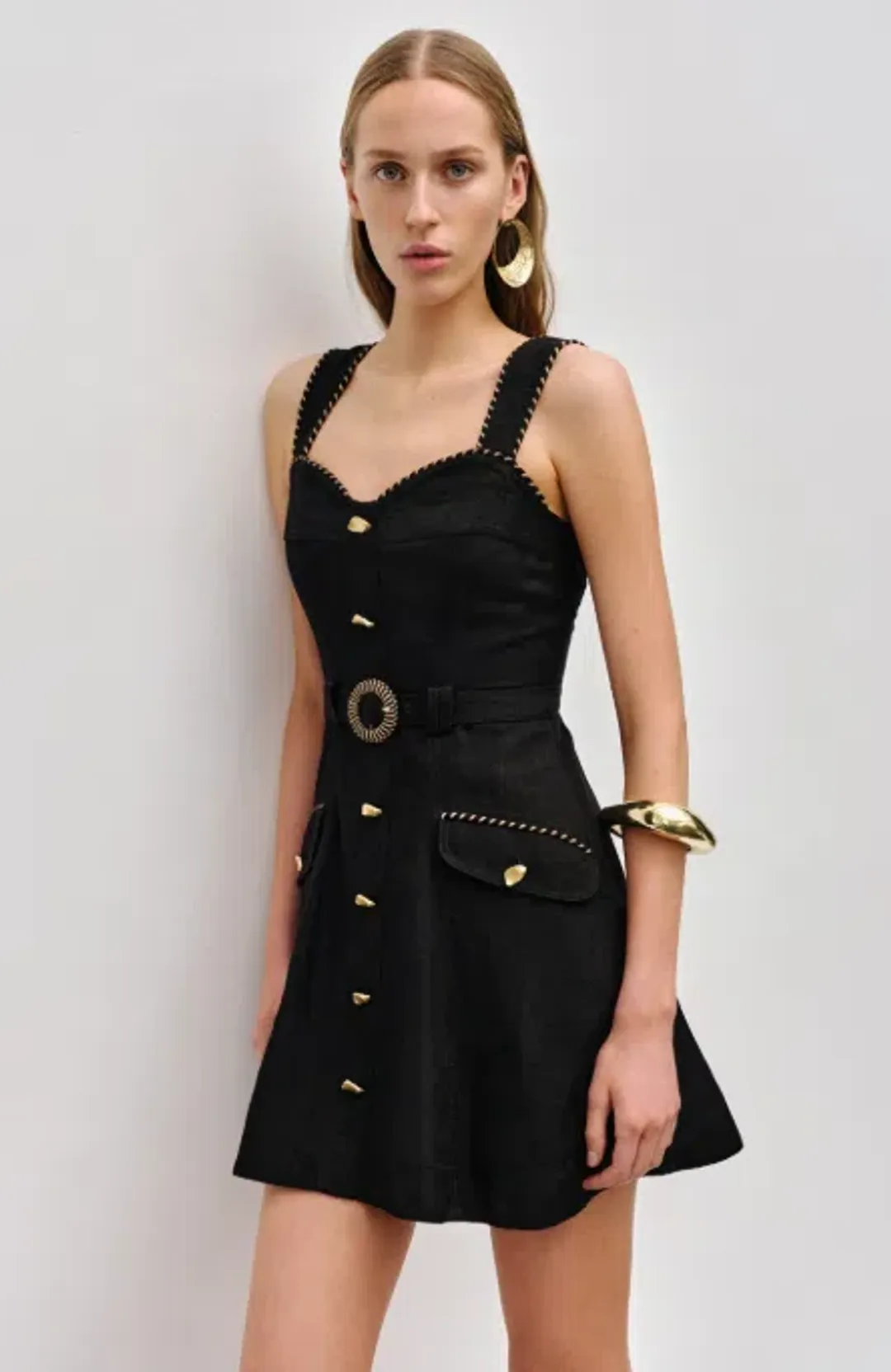 Aje Celeste Utility Black Mini Dress - 10 for rent on The Volte - main image