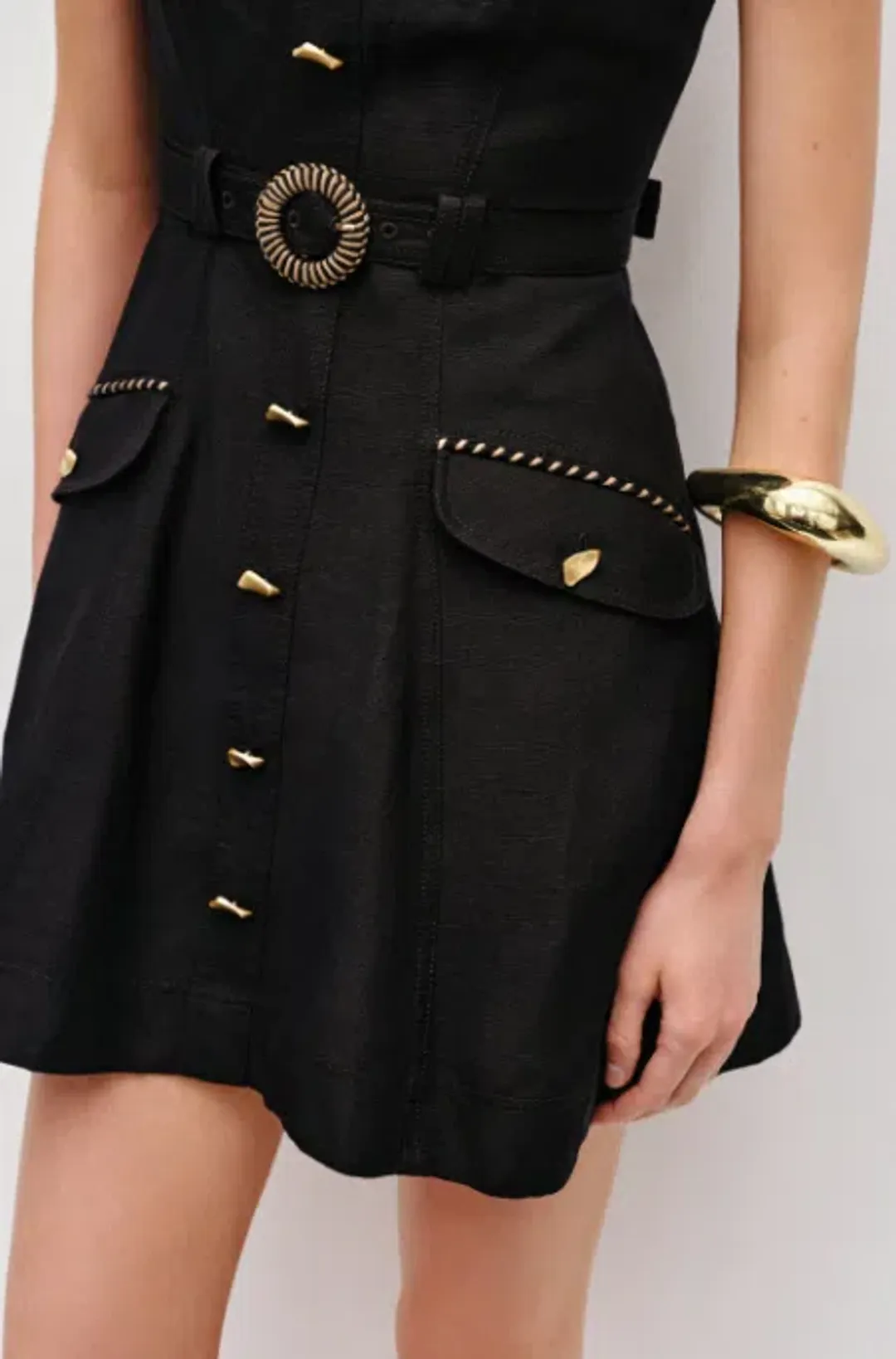 Aje Celeste Utility Black Mini Dress - 10 for rent on The Volte - main image