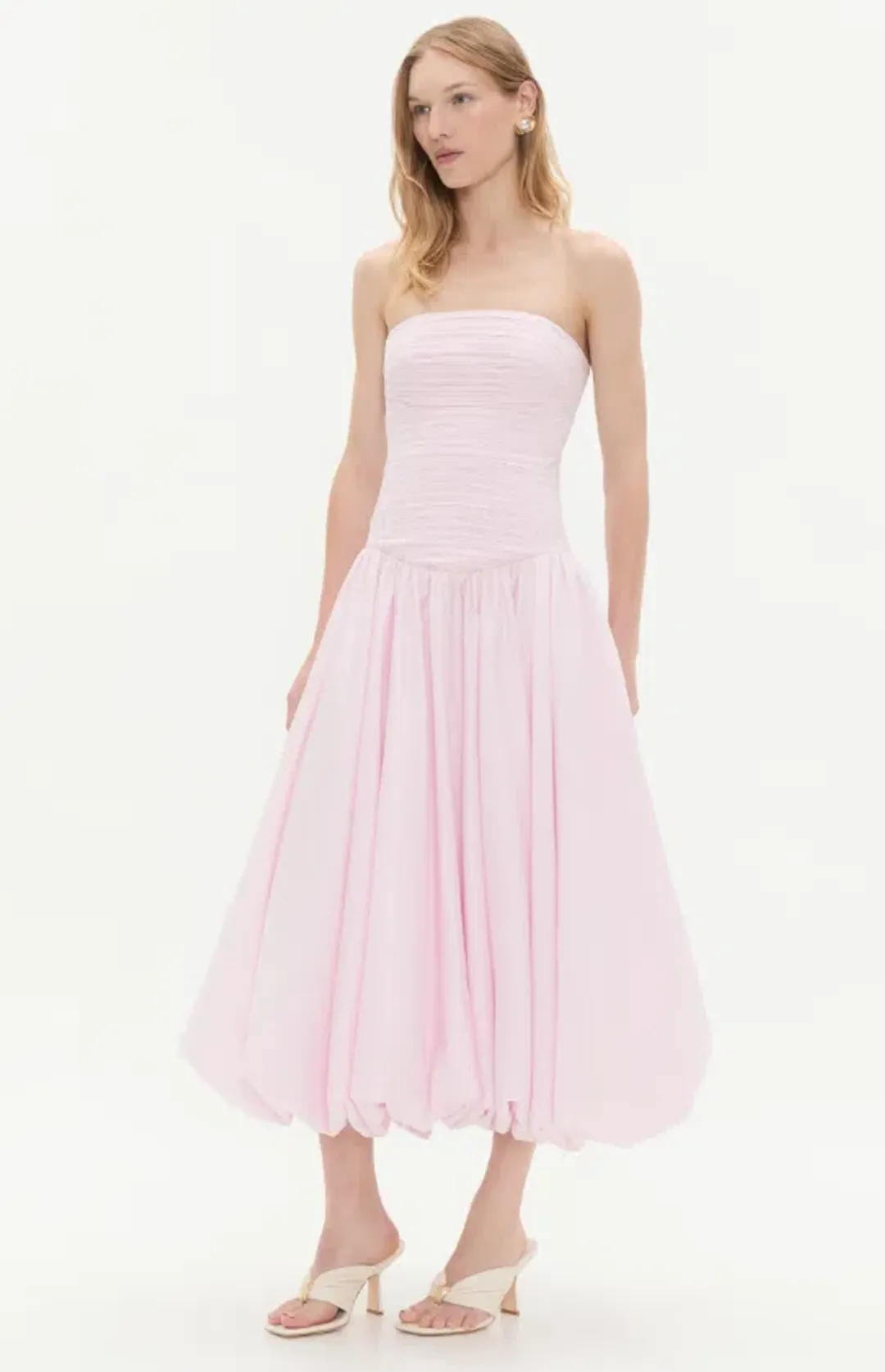 Violette Bubble Midi Dress Pink - 10 for rent on The Volte - main image