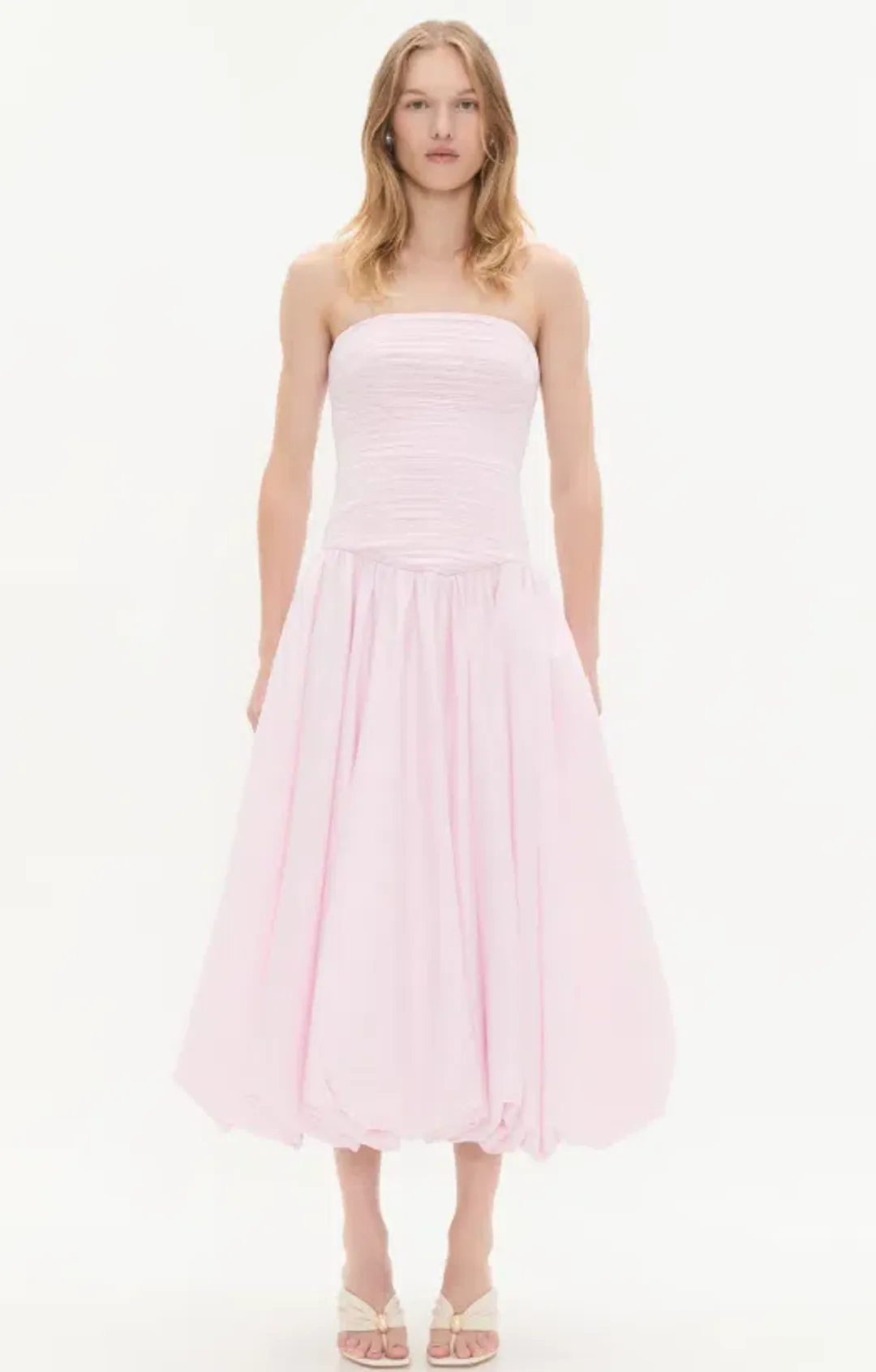 Violette Bubble Midi Dress Pink - 10 for rent on The Volte - main image