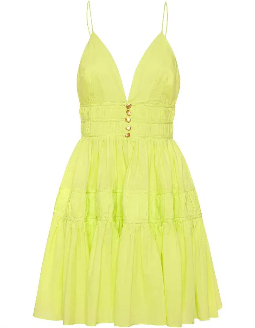 AJE GRACE TIERED MINI DRESS LIGHT LEMON SIZE 8 for rent on The Volte - main image