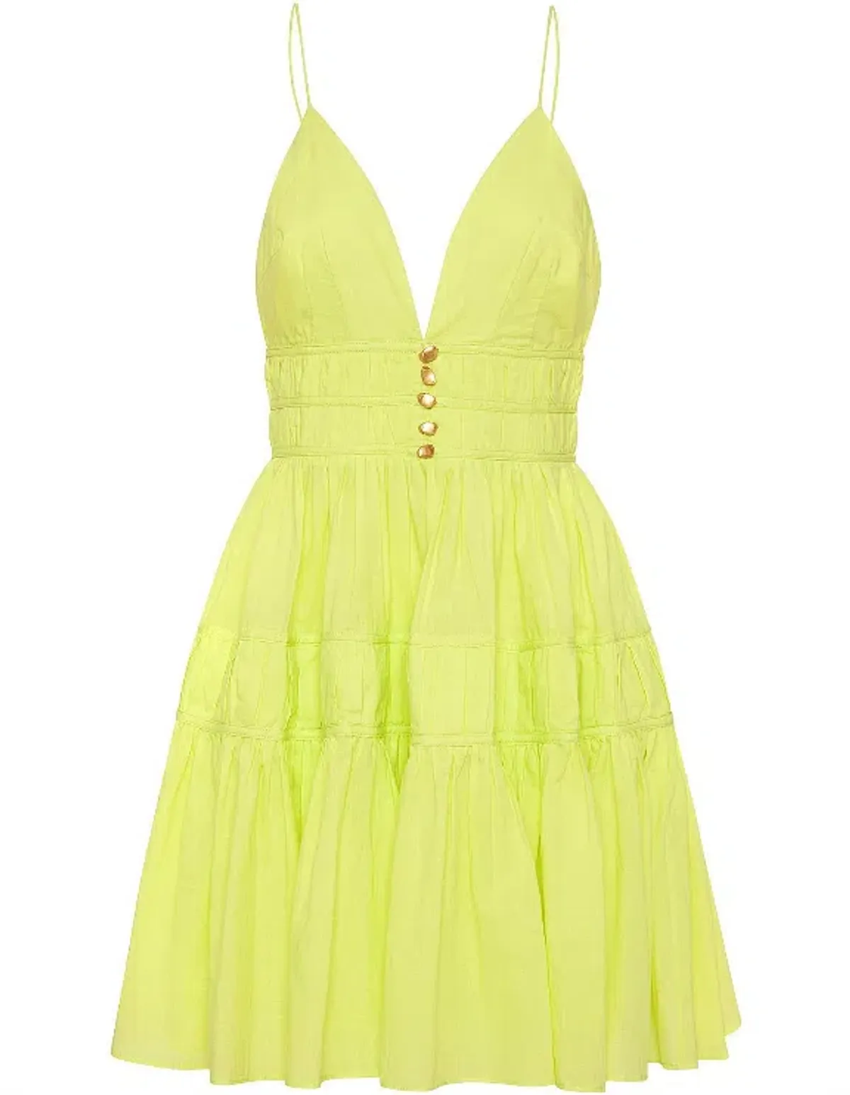AJE GRACE TIERED MINI DRESS LIGHT LEMON SIZE 8 - Image 4