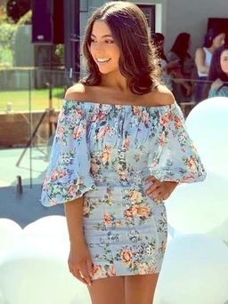 Zimmermann Bowie Off Shoulder Mini Dress In Lilac Floral Print Size 8 for rent on The Volte - image 4