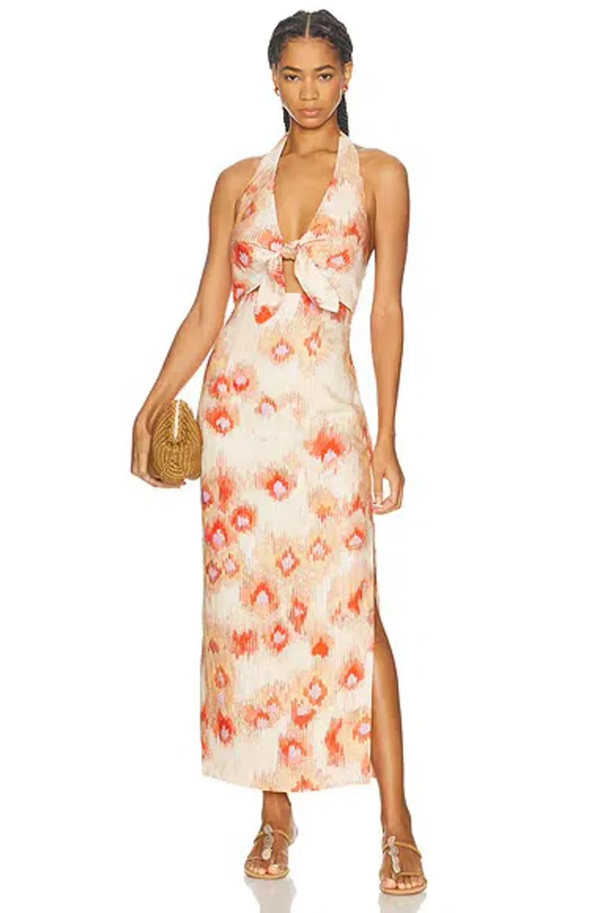 SIR The Label FIORELLA TIE MIDI DRESS size 6 for rent on The Volte - main image