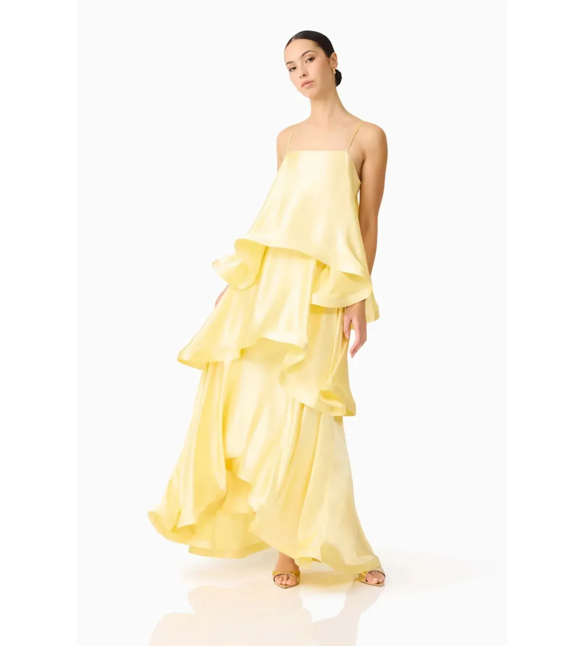 Elliatt Tilly Tiered Maxi Dress Butter Yellow Size S/AU 8 - Image 2