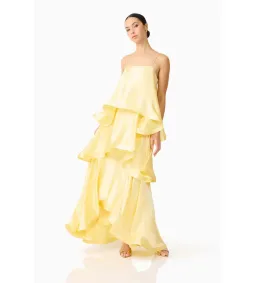 Elliatt Tilly Tiered Maxi Dress Butter Yellow Size S/AU 8 for rent on The Volte - image 2