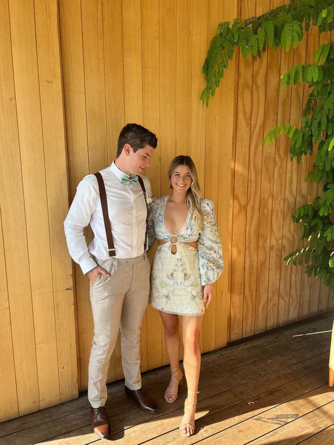 Sonya Cut Out Linen Mini Dress Botanica Print Size XS / AU 6 for rent on The Volte - main image