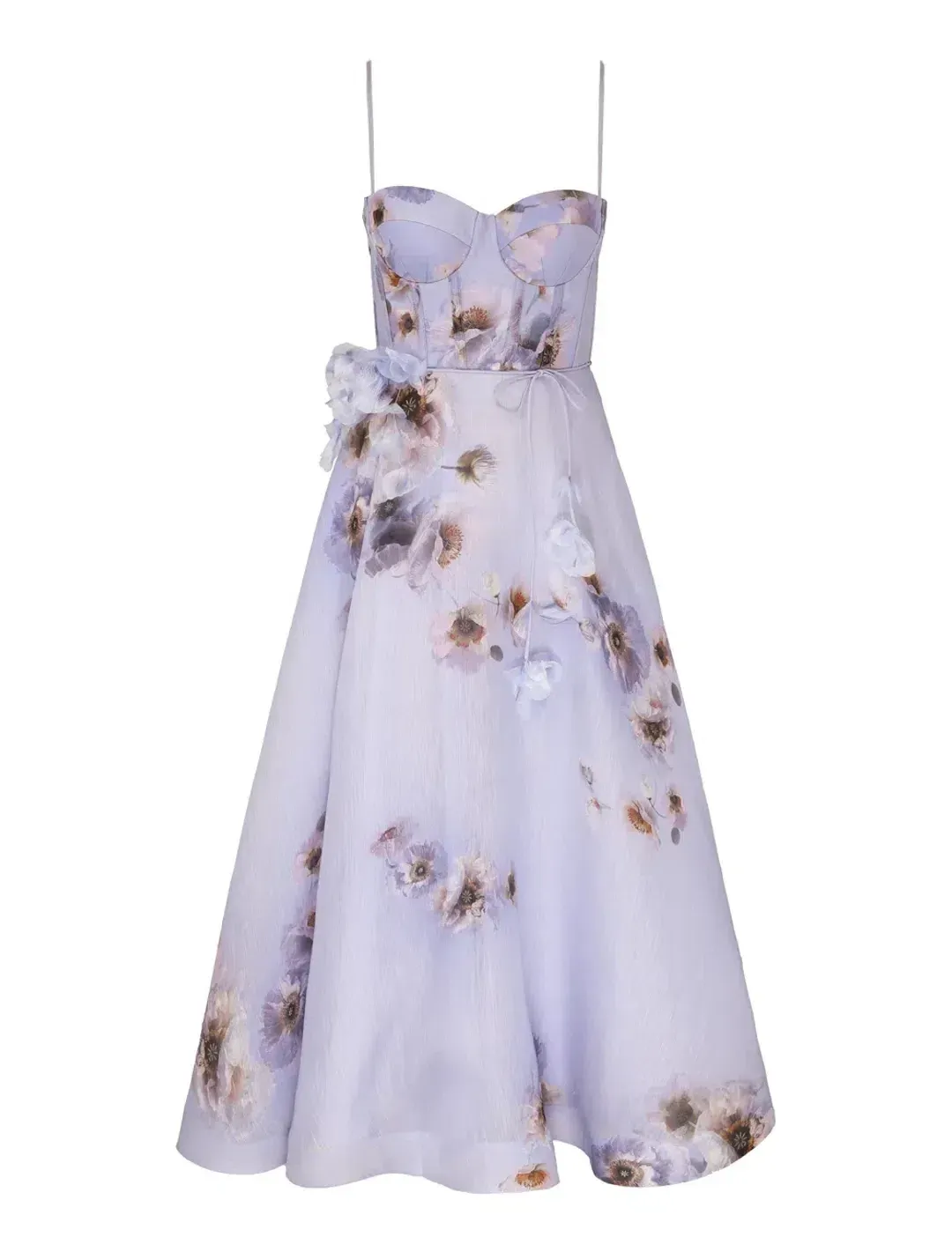 ZIMMERMANN HYPNOTIC PICNIC DRESS IN LILAC POPPY SIZE 3 / AU 14 for rent on The Volte - main image