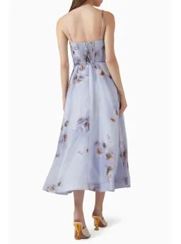 ZIMMERMANN HYPNOTIC PICNIC DRESS IN LILAC POPPY SIZE 3 / AU 14 for rent on The Volte - image 3