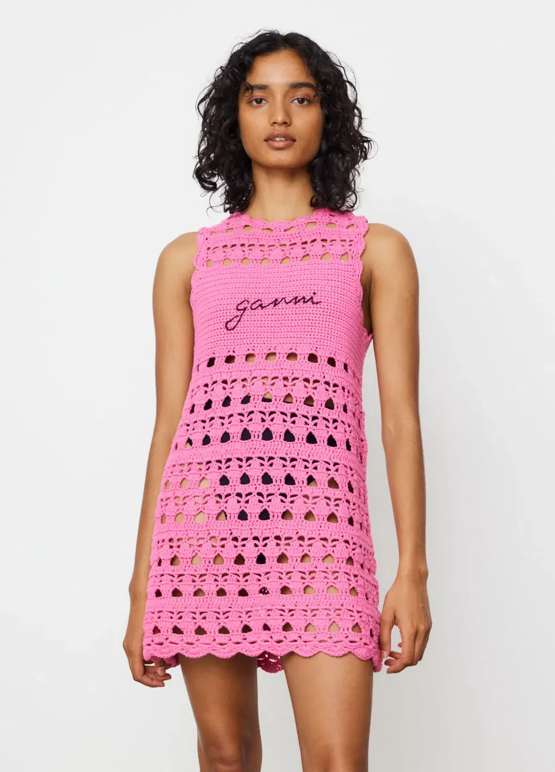 Ganni Crochet Cover Up & Bucket Hat Set Size XS for rent on The Volte - main image