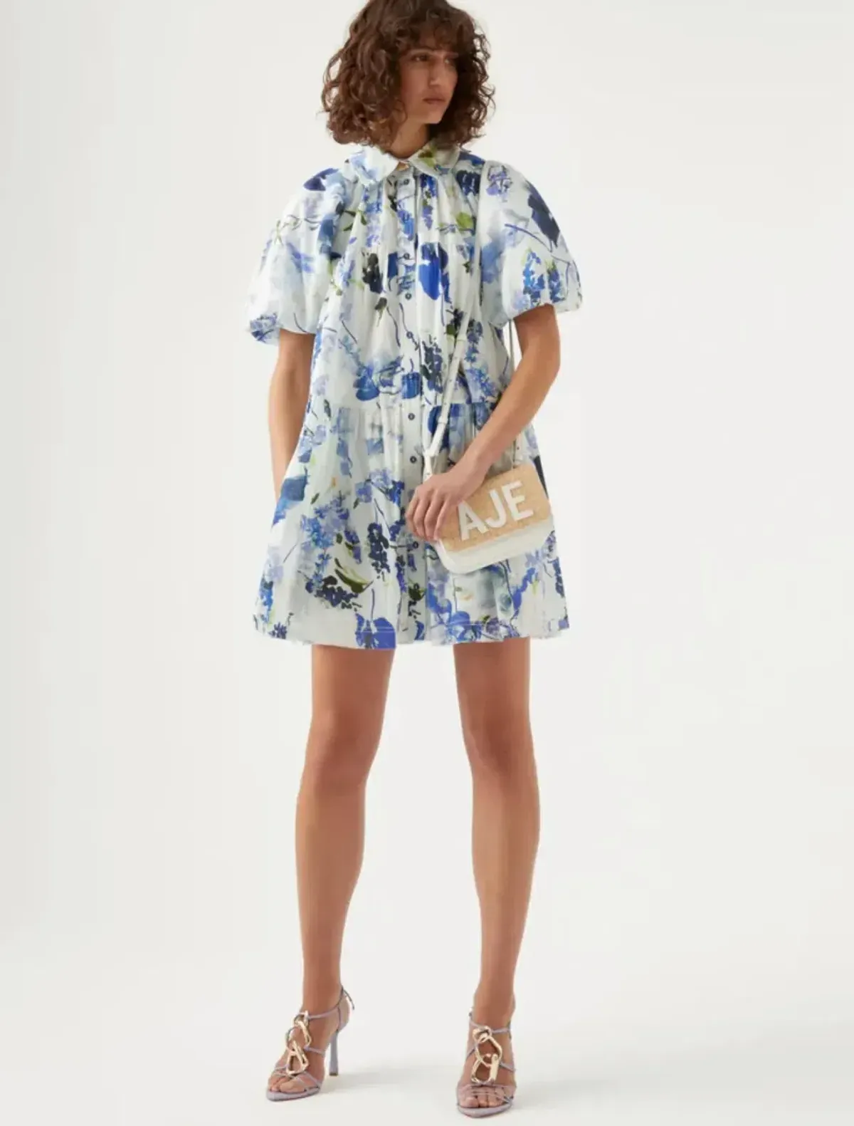 AJE PABLO SMOCK MINI DRESS BLUE - Image 1
