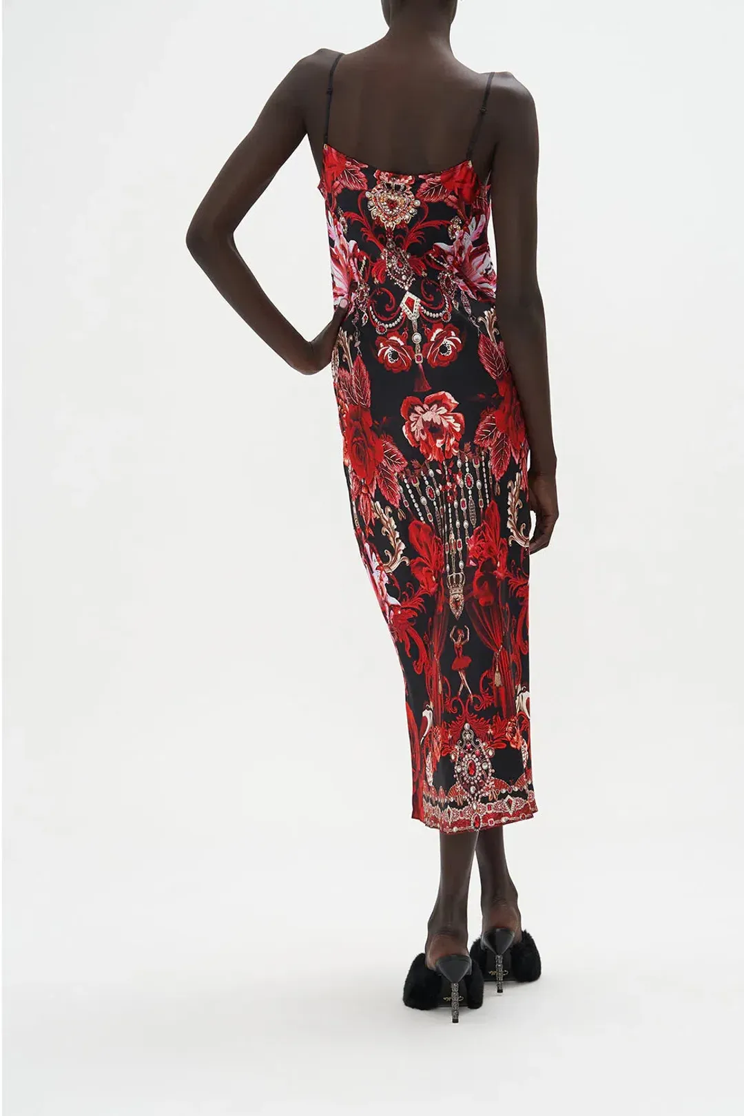 Camilla Long Bias Slip Sisterhood of the Rose Midi Dress Multi Size 12 for rent on The Volte - main image