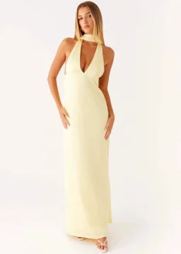 Peppermayo Alicia Satin Halter Maxi Dress for rent on The Volte - image 1