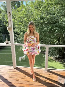 Aje Violette Bubble Hem Mini Dress Floral Size 10 for rent on The Volte - image 2