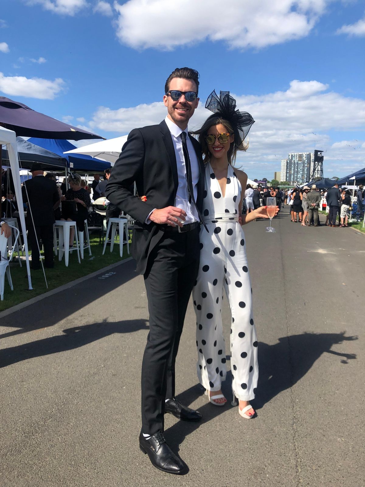 Bec & Bridge Mamita Silk Halter Jumpsuit White/Black Size 6 - Image 5